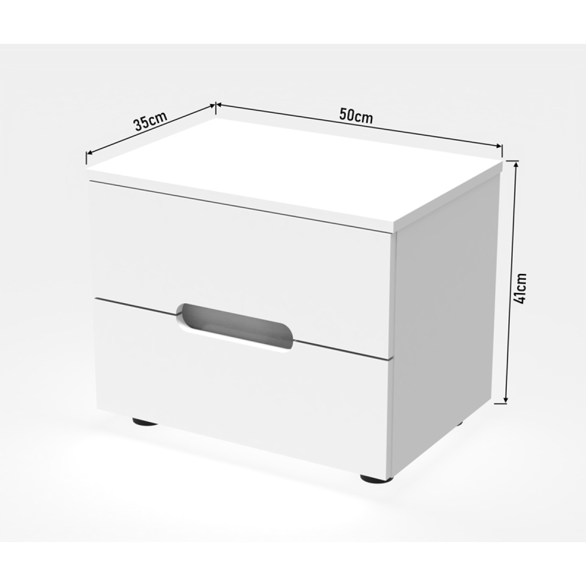 Κομοδίνο Afina pakoworld mdf σε λευκή glossy απόχρωση 50x35x41εκ Κομοδίνο Afina pakoworld mdf σε λευκή glossy απόχρωση 50x35x41εκ
