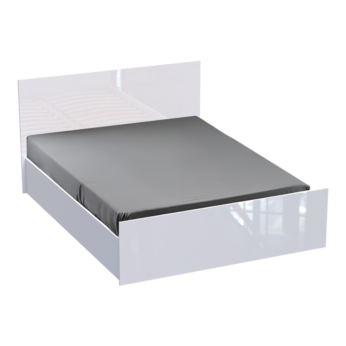 Κρεβάτι διπλό Afina pakoworld σε λευκή glossy απόχρωση 160x200εκ Κρεβάτι διπλό Afina pakoworld σε λευκή glossy απόχρωση 160x200εκ