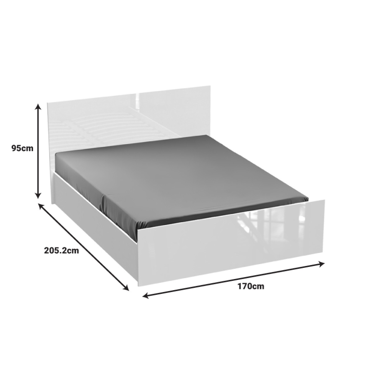 Κρεβάτι διπλό Afina pakoworld σε λευκή glossy απόχρωση 160x200εκ Κρεβάτι διπλό Afina pakoworld σε λευκή glossy απόχρωση 160x200εκ