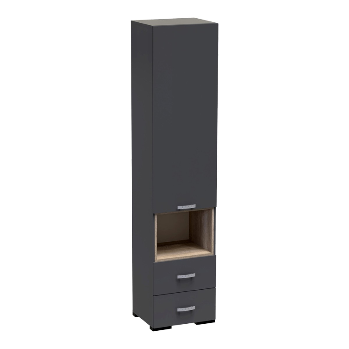 Βιτρίνα-στήλη Toscana pakoworld σε ανθρακί απόχρωση 50x42x222.5εκ Βιτρίνα-στήλη Toscana pakoworld σε ανθρακί απόχρωση 50x42x222.5εκ