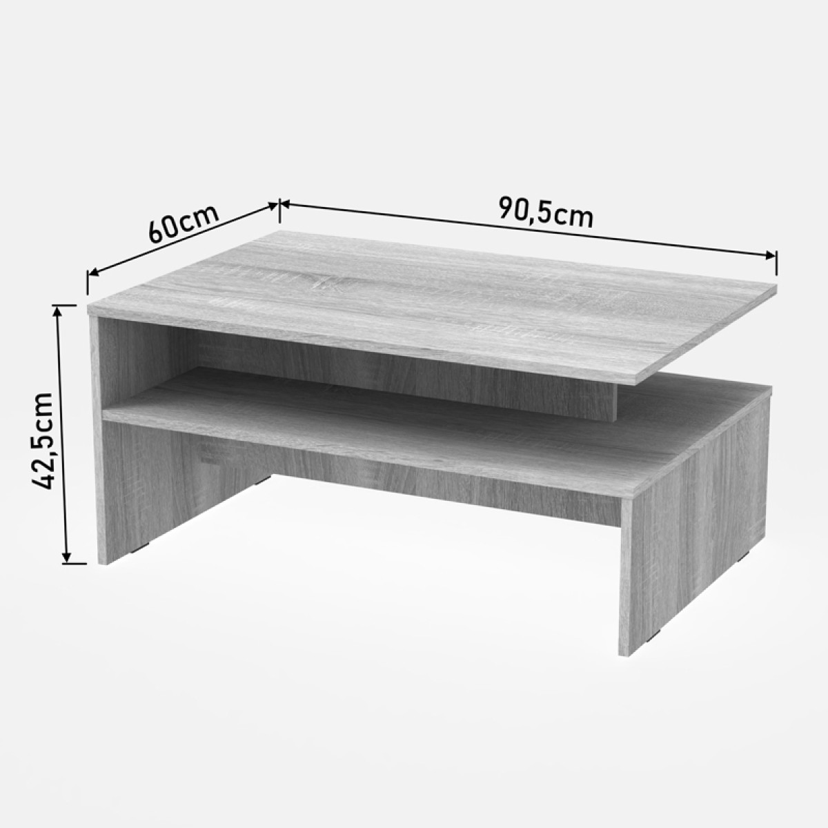 Τραπέζι σαλονιού Kolya pakoworld σε sonoma απόχρωση 90x60x42.3εκ Τραπέζι σαλονιού Kolya pakoworld σε sonoma απόχρωση 90x60x42.3εκ