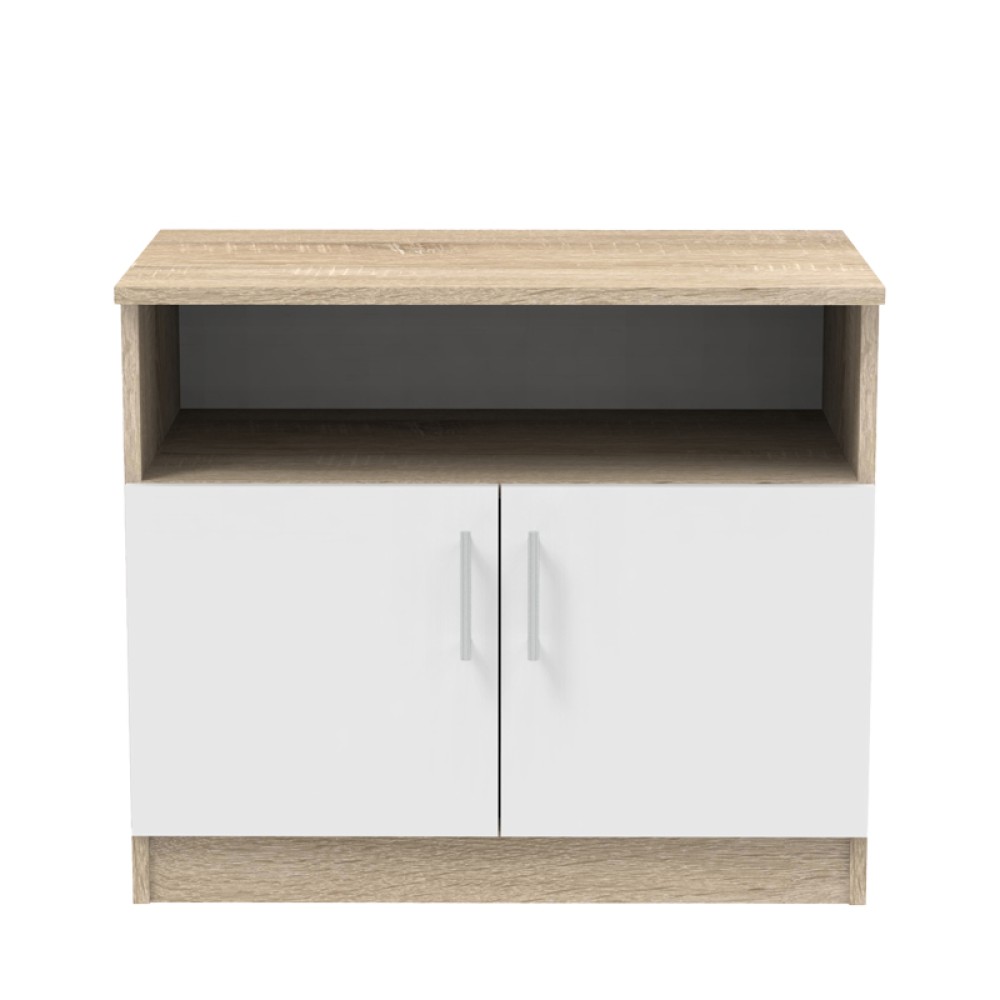 Ντουλάπι χαμηλό Galdow pakoworld σε sonoma-λευκή απόχρωση 80x45x60εκ