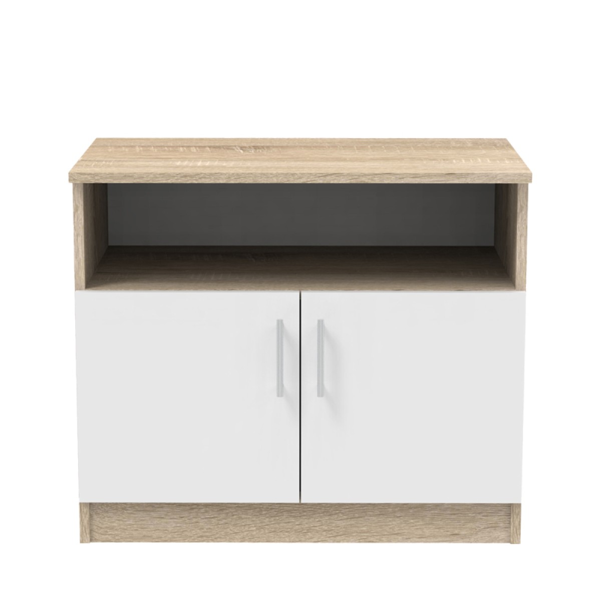 Ντουλάπι χαμηλό Galdow pakoworld σε sonoma-λευκή απόχρωση 80x45x60εκ Ντουλάπι χαμηλό Galdow pakoworld σε sonoma-λευκή απόχρωση 80x45x60εκ