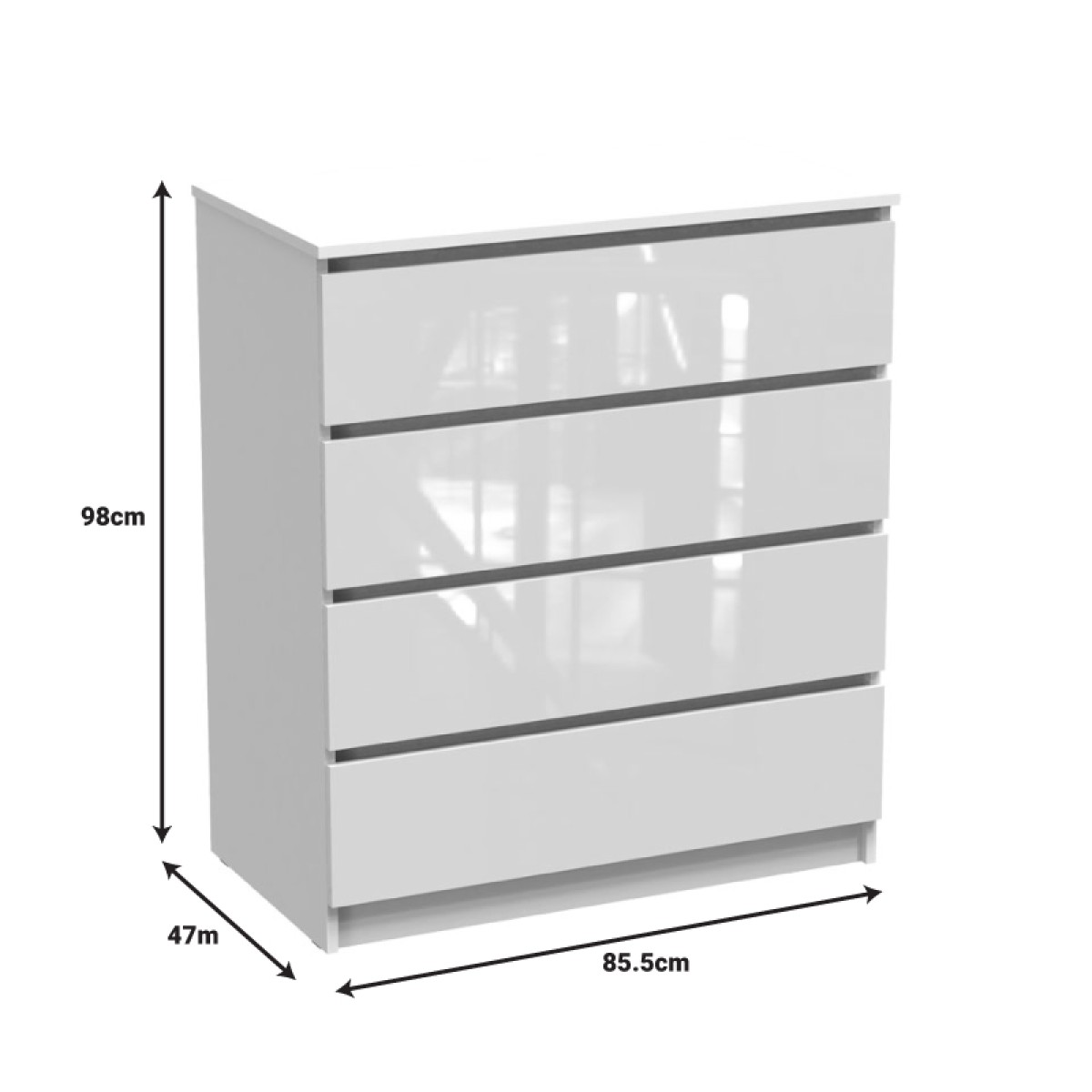 Συρταριέρα Dicama pakoworld mdf σε λευκη glossy απόχρωση 85.5x47x98εκ Συρταριέρα Dicama pakoworld mdf σε λευκη glossy απόχρωση 85.5x47x98εκ
