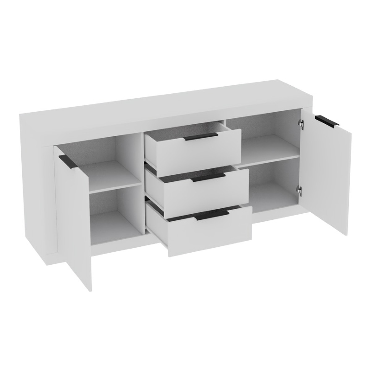Μπουφές Doha pakoworld σε λευκή απόχρωση 180x45x80.5εκ Μπουφές Doha pakoworld σε λευκή απόχρωση 180x45x80.5εκ