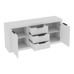 Μπουφές Doha pakoworld σε λευκή απόχρωση 180x45x80.5εκ Μπουφές Doha pakoworld σε λευκή απόχρωση 180x45x80.5εκ