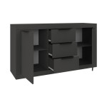 Μπουφές Doha pakoworld σε ανθρακί απόχρωση 150x45x80.5εκ