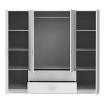 Ντουλάπα τετράφυλλη Royal pakoworld με συρτάρια λευκό 200x58x177εκ