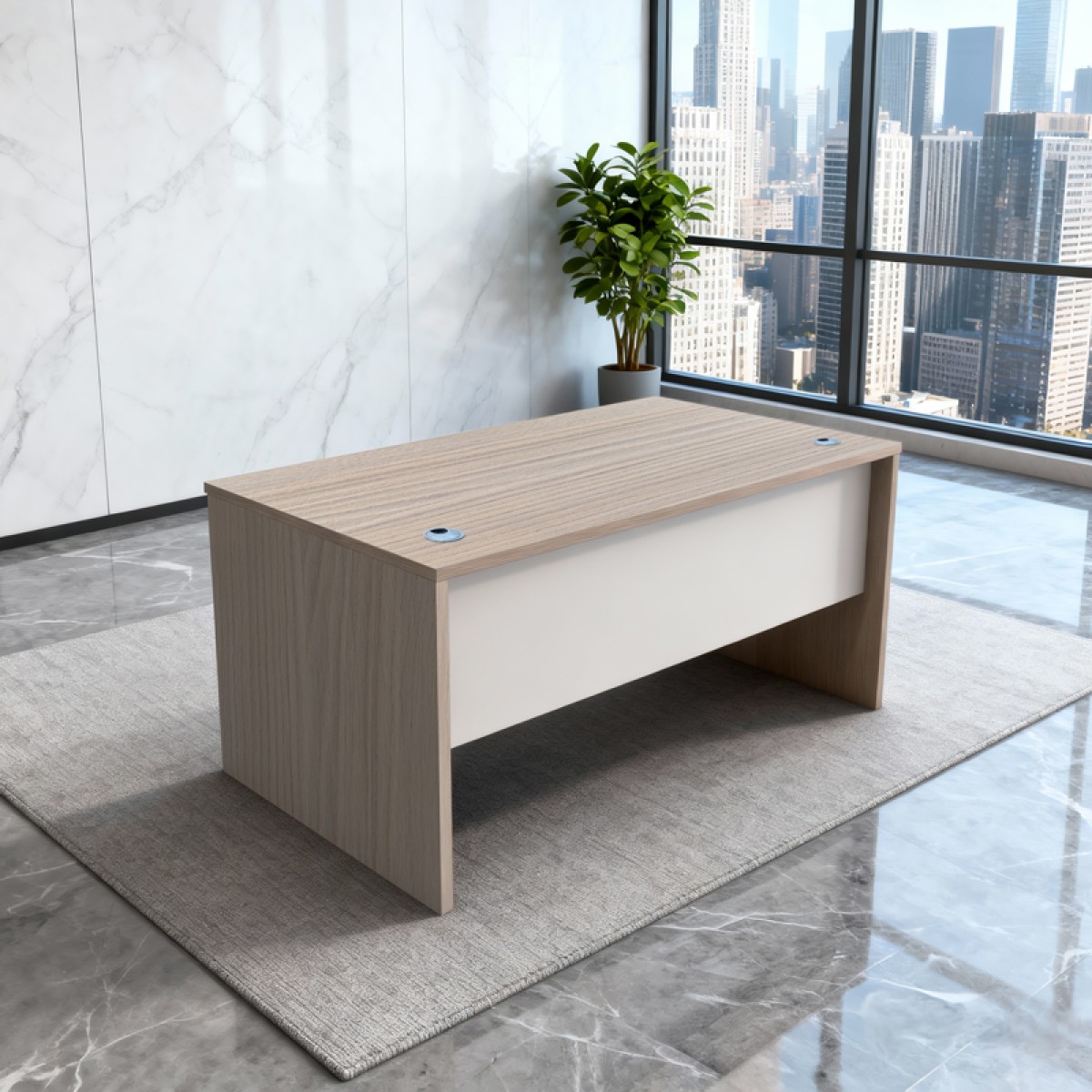 Γραφείο εργασίας Armadi pakoworld sonoma-λευκό 180x75x75εκ
