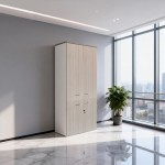 Ντουλάπα γραφείου Armadi pakoworld sonoma-λευκό 80x40x200εκ