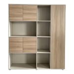 Βιβλιοθήκη γραφείου Stark pakoworld μπεζ oak 160x40x200εκ