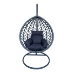 Κούνια φωλιά με βάση Lyere pakoworld μέταλλο γκρι-pe rattan σε γκρι απόχρωση 120x108x195εκ Κούνια φωλιά με βάση Lyere pakoworld μέταλλο γκρι-pe rattan σε γκρι απόχρωση 120x108x195εκ