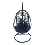 Κούνια φωλιά με βάση Cungo pakoworld μέταλλο - pe rattan σε γκρι απόχρωση 125x105x195εκ Κούνια φωλιά με βάση Cungo pakoworld μέταλλο - pe rattan σε γκρι απόχρωση 125x105x195εκ