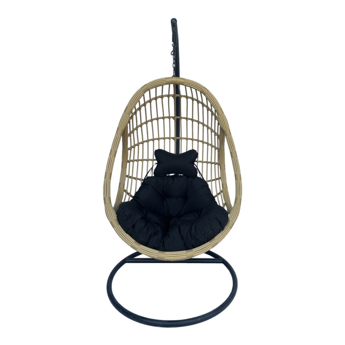 Κούνια φωλιά με βάση Cungo pakoworld μέταλλο μαύρο- pe rattan μπεζ με μαύρο μαξιλάρι 125x105x195εκ Κούνια φωλιά με βάση Cungo pakoworld μέταλλο μαύρο- pe rattan μπεζ με μαύρο μαξιλάρι 125x105x195εκ