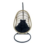 Κούνια φωλιά με βάση Cungo pakoworld μέταλλο μαύρο- pe rattan μπεζ με μαύρο μαξιλάρι 125x105x195εκ Κούνια φωλιά με βάση Cungo pakoworld μέταλλο μαύρο- pe rattan μπεζ με μαύρο μαξιλάρι 125x105x195εκ