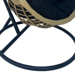 Κούνια φωλιά με βάση Cungo pakoworld μέταλλο μαύρο- pe rattan μπεζ με μαύρο μαξιλάρι 125x105x195εκ Κούνια φωλιά με βάση Cungo pakoworld μέταλλο μαύρο- pe rattan μπεζ με μαύρο μαξιλάρι 125x105x195εκ