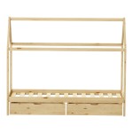 Παιδικό κρεβάτι Mellin τ. Montessori με 2 συρτάρια pakoworld ξύλο πεύκου σε φυσική απόχρωση 90x190εκ