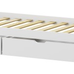 Παιδικό κρεβάτι Mellin τ. Montessori με 2 συρτάρια pakoworld ξύλο πεύκου σε λευκή απόχρωση 90x190εκ