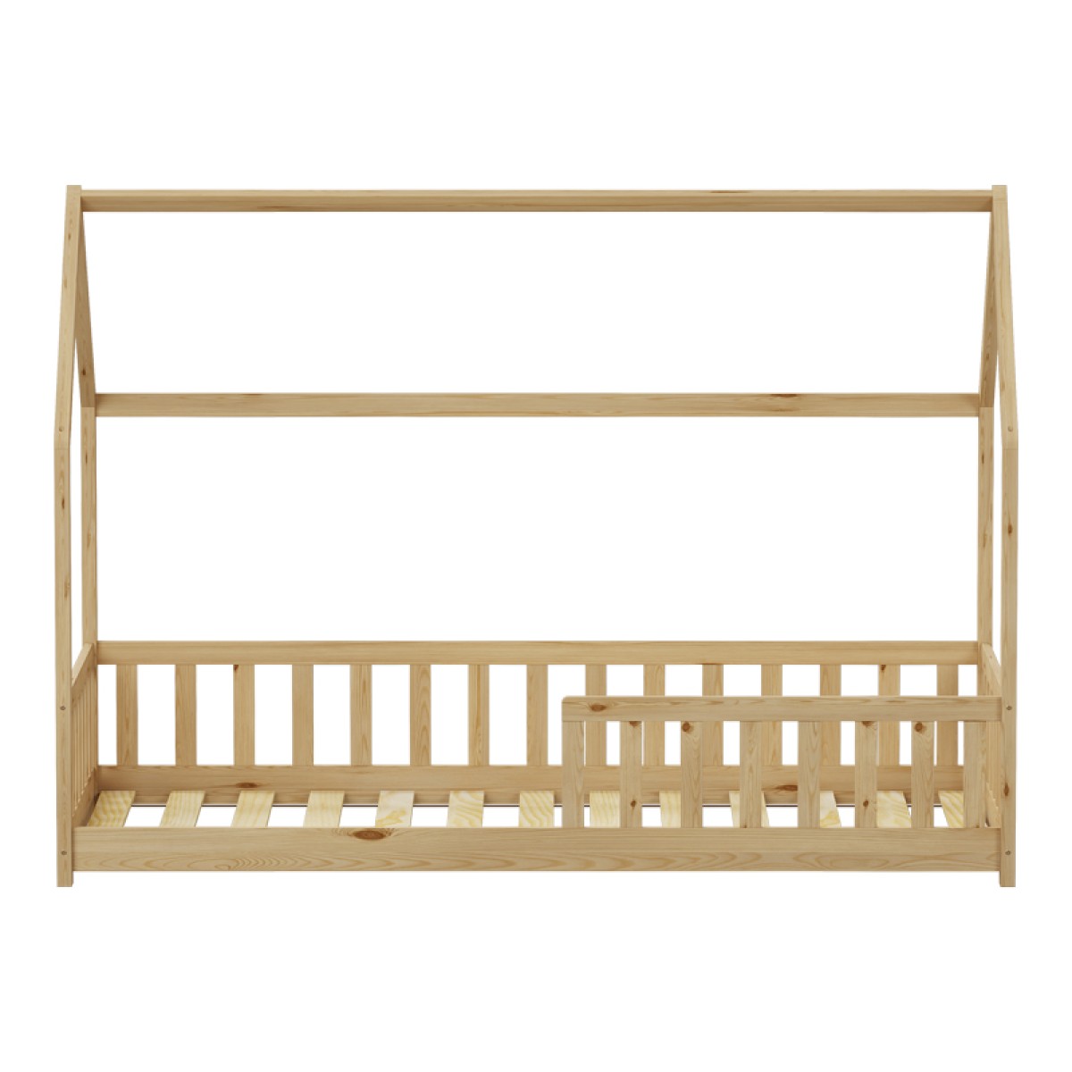 Παιδικό κρεβάτι Callan τ. Montessori με κιγκλίδωμα pakoworld ξύλο πεύκου σε φυσική απόχρωση 90x190εκ