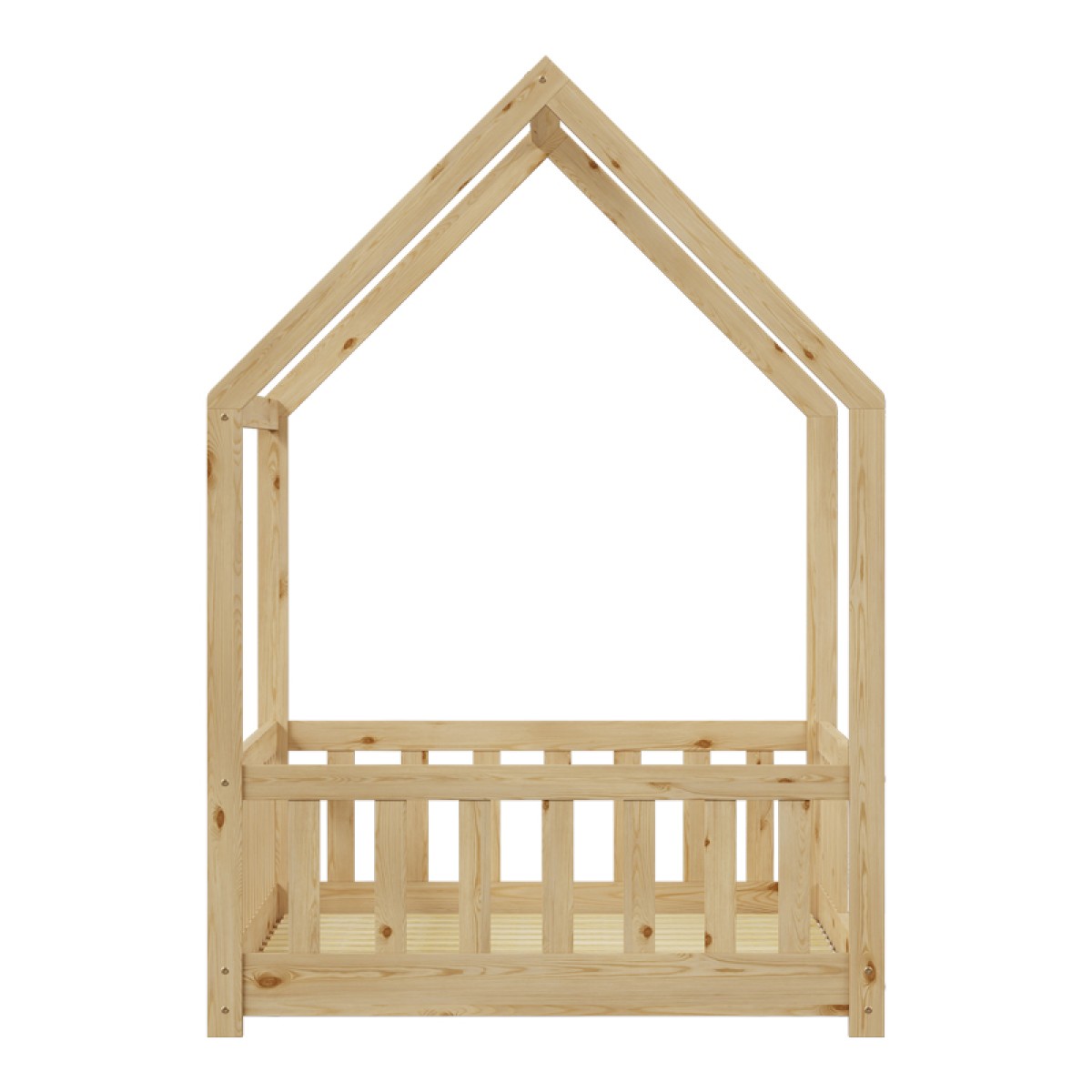 Παιδικό κρεβάτι Callan τ. Montessori με κιγκλίδωμα pakoworld ξύλο πεύκου σε φυσική απόχρωση 90x190εκ