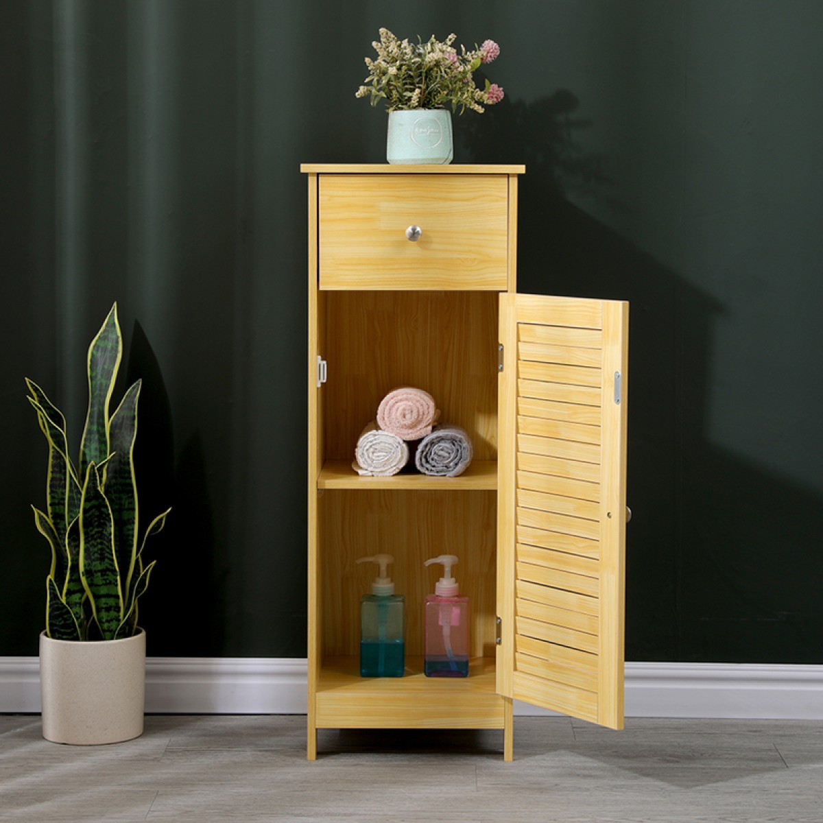 Ντουλάπι-στήλη Chesy pakoworld mdf σε φυσική απόχρωση 32x30x87εκ