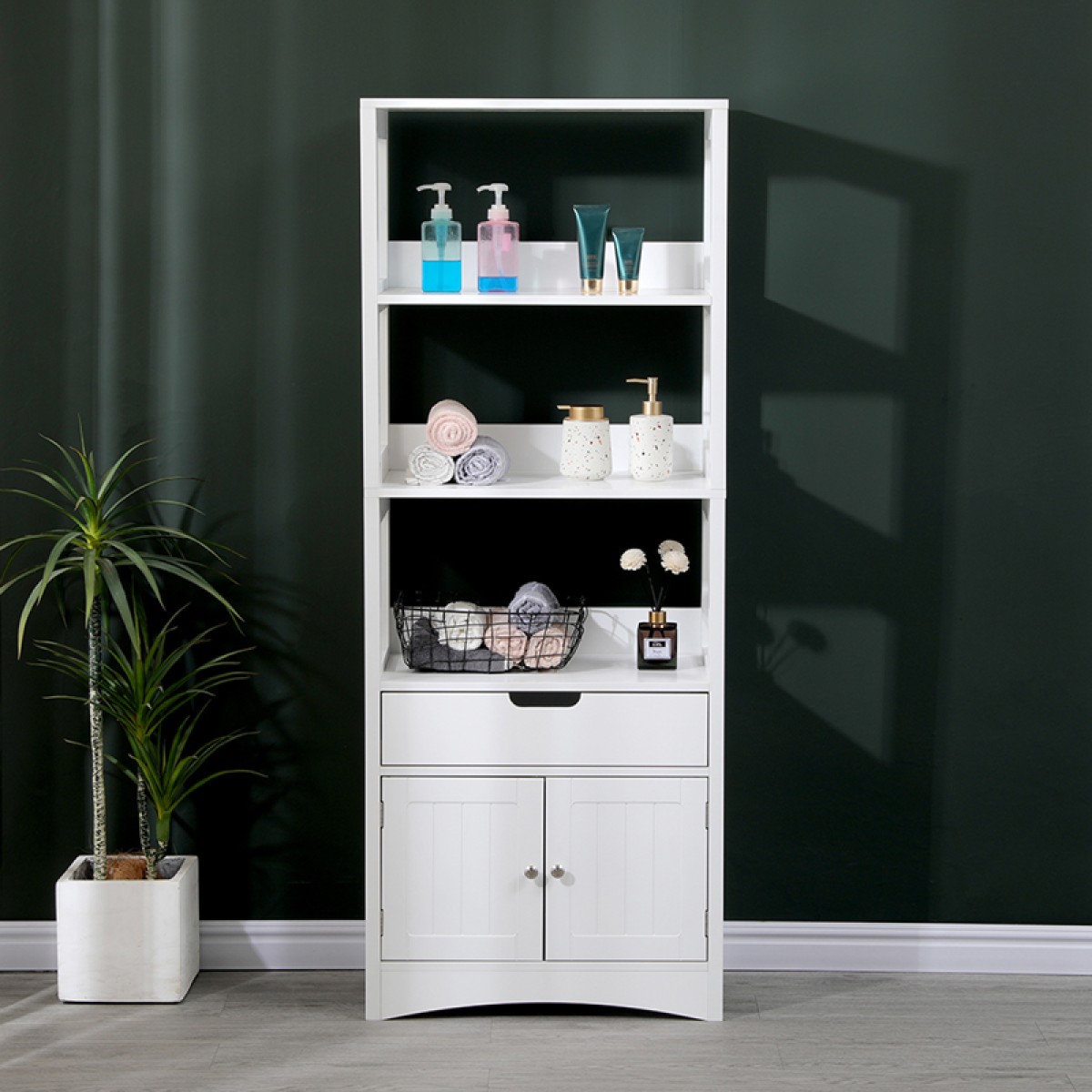Ντουλάπι-στήλη Sejo pakoworld mdf λευκό 60x32.5x154εκ