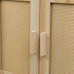 Συρταριέρα Scandy pakoworld ξύλο πεύκου-rattan σε φυσική απόχρωση 34.5x26x78.5εκ