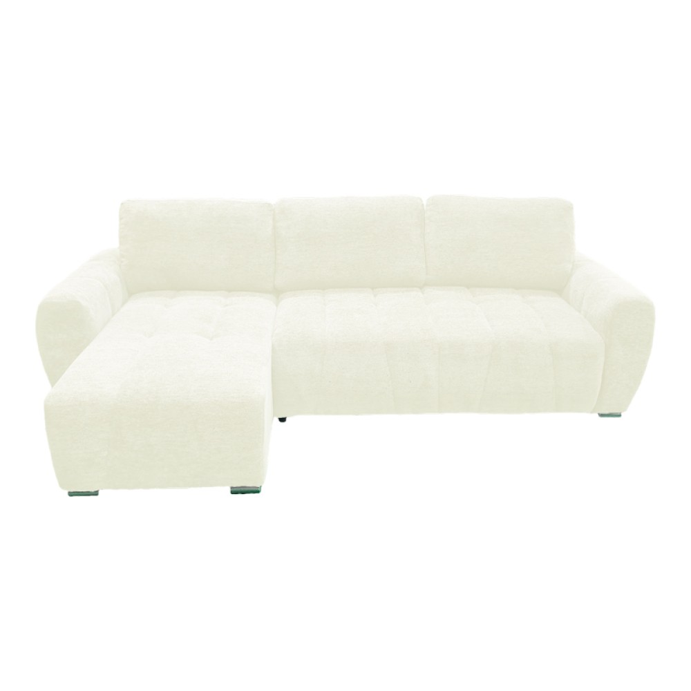 Γωνιακός αναστρέψιμος καναπές-κρεβάτι Vivad pakoworld ύφασμα σε μπεζ απόχρωση 275x164x91εκ