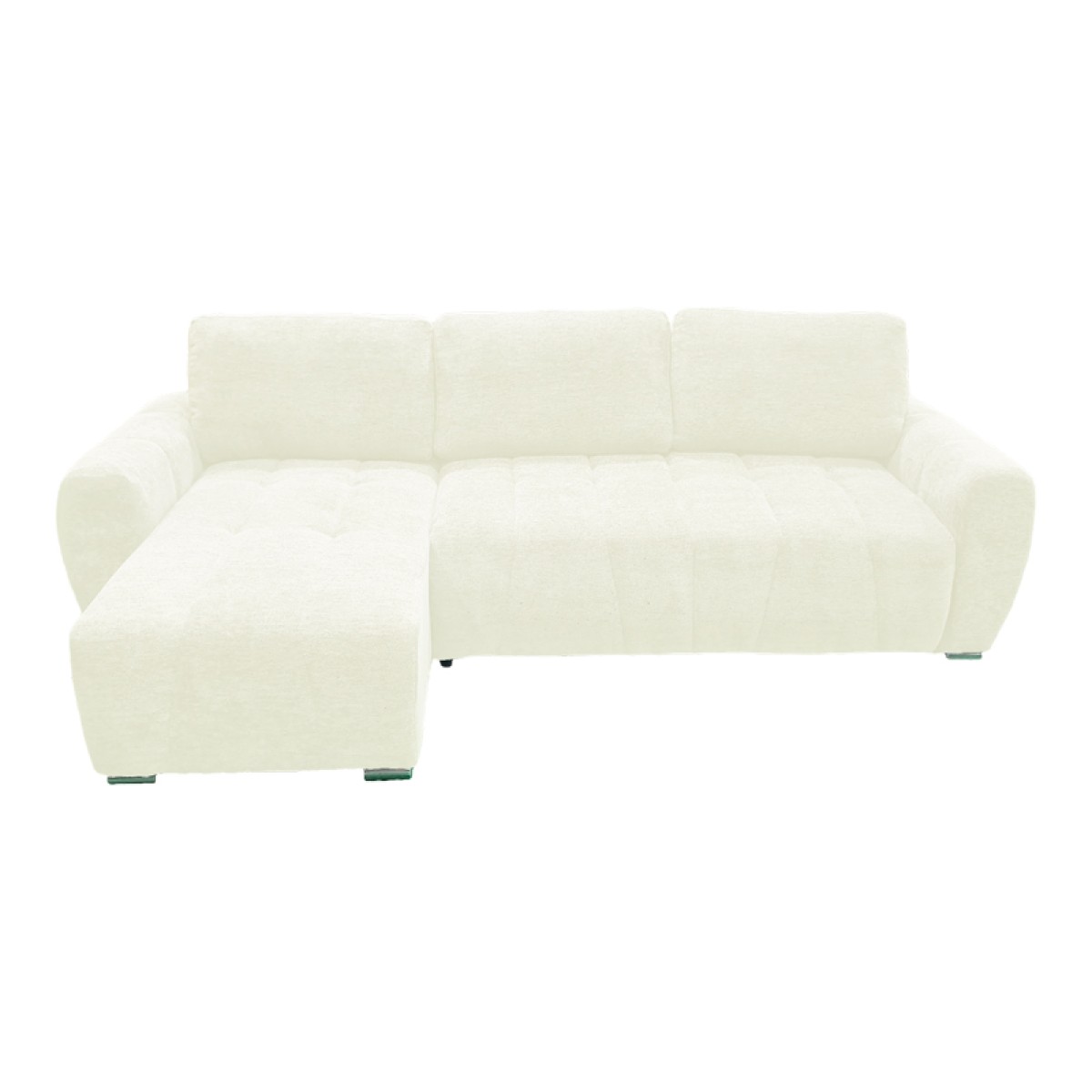 Γωνιακός αναστρέψιμος καναπές-κρεβάτι Vivad pakoworld ύφασμα σε μπεζ απόχρωση 275x164x91εκ