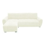 Γωνιακός αναστρέψιμος καναπές-κρεβάτι Vivad pakoworld ύφασμα σε μπεζ απόχρωση 275x164x91εκ