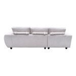 Γωνιακός καναπές Londe pakoworld δεξιά γωνία με μπεζ ύφασμα 273x211x92εκ