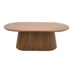 Τραπέζι σαλονιού Aithra pakoworld μασίφ ξύλο μάνγκο καρυδί 120x60x42εκ