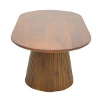 Τραπέζι σαλονιού Aithra pakoworld μασίφ ξύλο μάνγκο καρυδί 120x60x42εκ