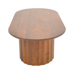 Τραπέζι σαλονιού Flute pakoworld μασίφ ξύλο μάνγκο καρυδί 130x65x40εκ