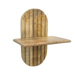 Ραφιέρα τοίχου Arcadia 3 τεμ pakoworld μασίφ ξύλο μάνγκο σε φυσική απόχρωση 30x20x40εκ