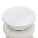 Βοηθητικό τραπέζι Circena pakoworld μασίφ μάνγκο ξύλο λευκό Φ40x45εκ