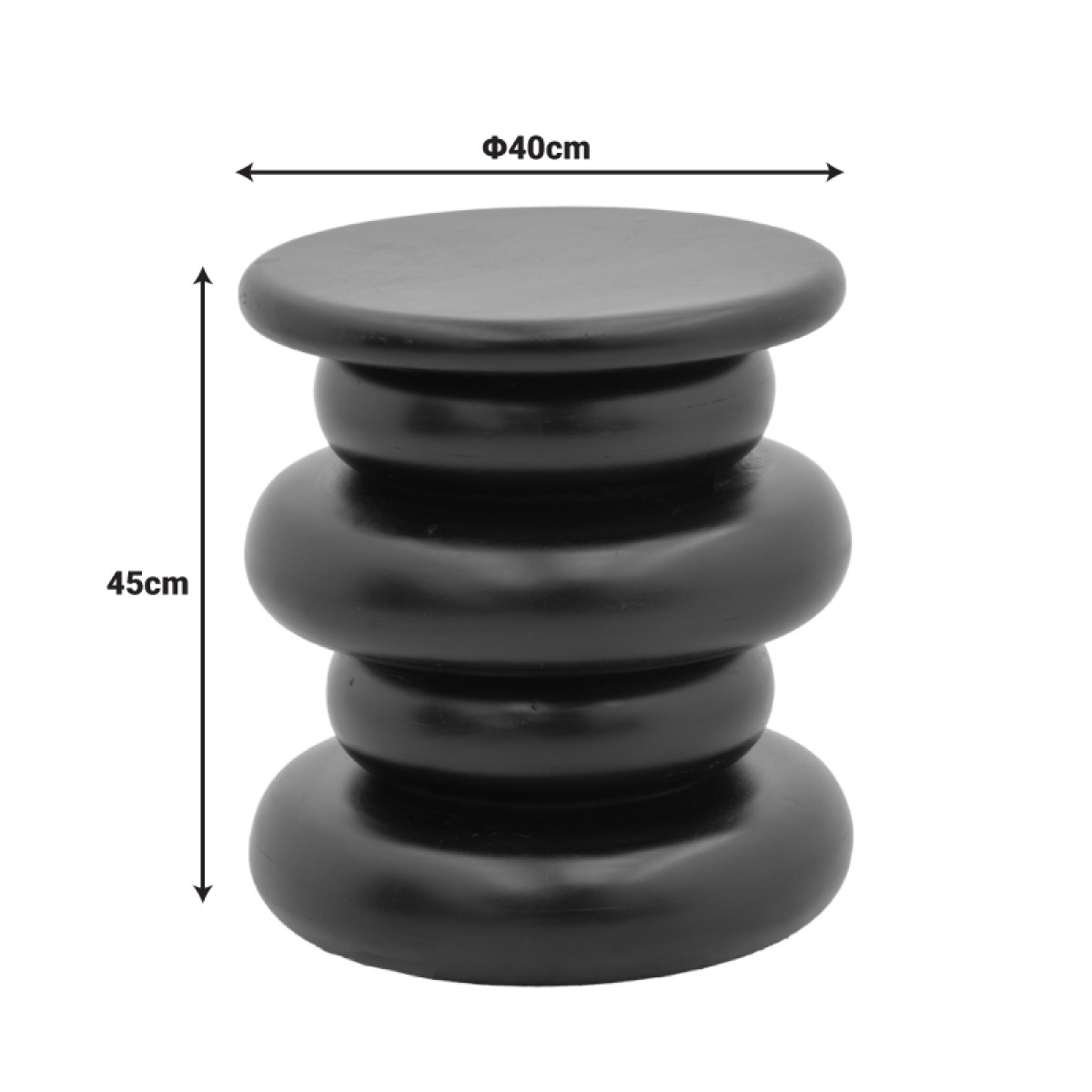 Βοηθητικό τραπέζι Circena pakoworld μασίφ μάνγκο ξύλο λευκό Φ40x45εκ