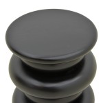 Βοηθητικό τραπέζι Circena pakoworld μασίφ μάνγκο ξύλο μαύρο Φ40x45εκ