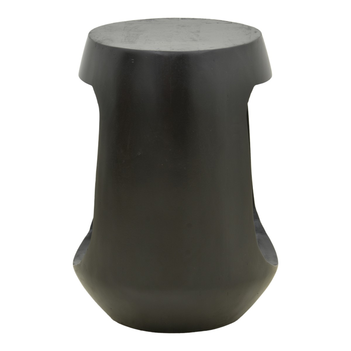 Βοηθητικό τραπέζι Lenora pakoworld μασίφ μάνγκο ξύλο μαύρο Φ33x45εκ