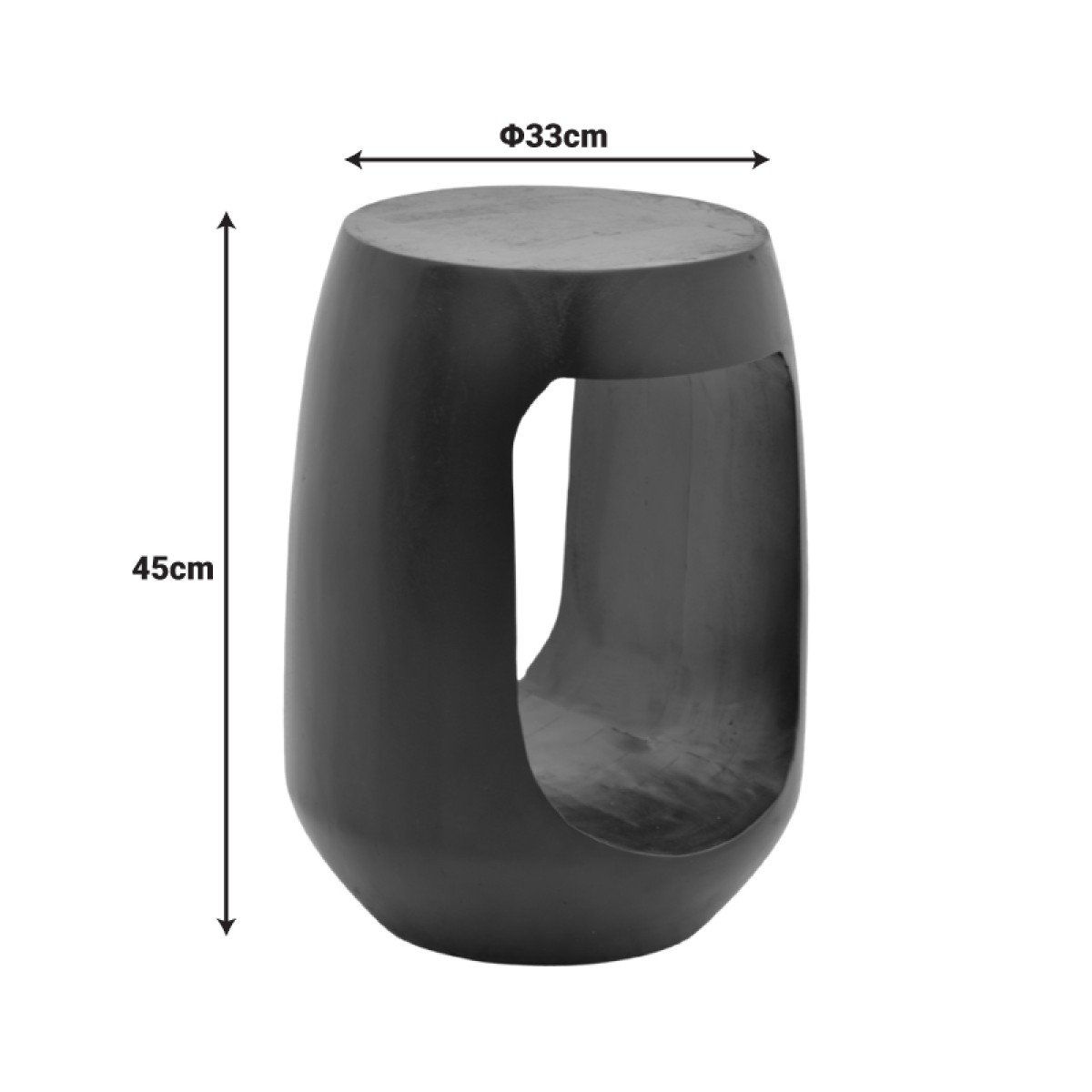 Βοηθητικό τραπέζι Lenora pakoworld μασίφ μάνγκο ξύλο λευκό Φ33x45εκ