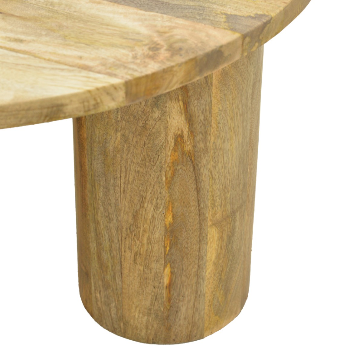 Τραπέζι σαλονιού Orban pakoworld μασίφ μάνγκο ξύλο σε φυσική απόχρωση Φ80x45εκ