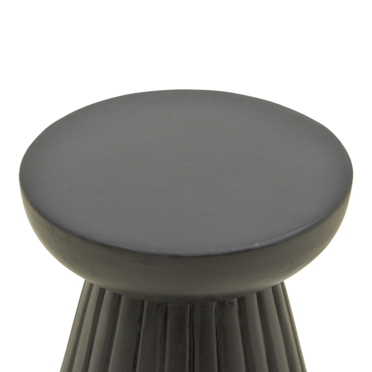 Βοηθητικό τραπέζι Nemira pakoworld μασίφ μάνγκο ξύλο μαύρο Φ30x35εκ