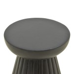 Βοηθητικό τραπέζι Nemira pakoworld μασίφ μάνγκο ξύλο μαύρο Φ30x35εκ