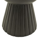 Βοηθητικό τραπέζι Nemira pakoworld μασίφ μάνγκο ξύλο μαύρο Φ30x35εκ