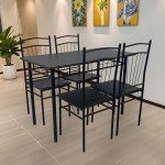 Τραπεζαρία Reforia pakoworld σετ 5τμχ mdf σε μαύρη απόχρωση με μαύρα μεταλλικά πόδια 110x60x74εκ Τραπεζαρία Reforia pakoworld σετ 5τμχ mdf σε μαύρη απόχρωση με μαύρα μεταλλικά πόδια 110x60x74εκ