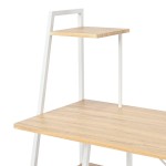 Γραφείο εργασίας Deckstor pakoworld με ραφιέρα σε oak απόχρωση με πόδι λευκό μέταλλο 102x50x117εκ Γραφείο εργασίας Deckstor pakoworld με ραφιέρα σε oak απόχρωση με πόδι λευκό μέταλλο 102x50x117εκ