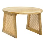 Τραπέζι Tamarind pakoworld ξύλο mango-φυσικό rattan σε φυσική απόχρωση Φ65x40εκ Τραπέζι Tamarind pakoworld ξύλο mango-φυσικό rattan σε φυσική απόχρωση Φ65x40εκ