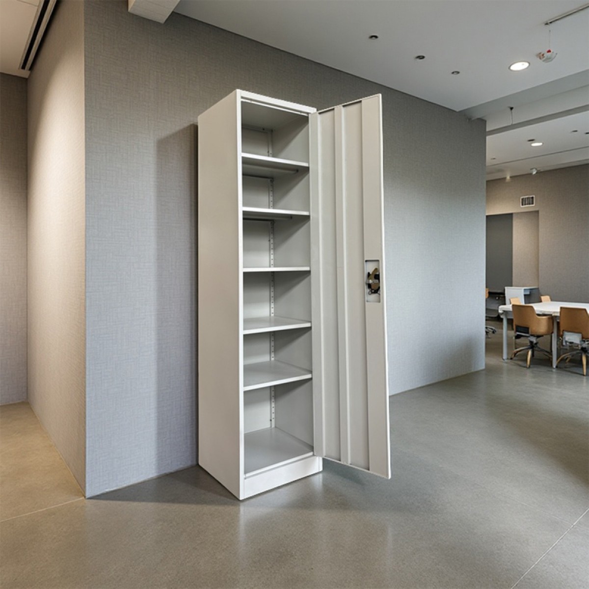 Ντουλάπα-στήλη Koya pakoworld μέταλλο σε απόχρωση ανοιχτό γκρι 50x45x180εκ