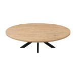 Τραπεζι Jenma pakoworld μασίφ mango ξύλο σε φυσική απόχρωση-πόδι μαύρο μέταλλο 180x90x76εκ