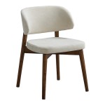 Καρέκλα Siena pakoworld rubberwood σε καρυδί-εκρού απόχρωση 48x50x81εκ
